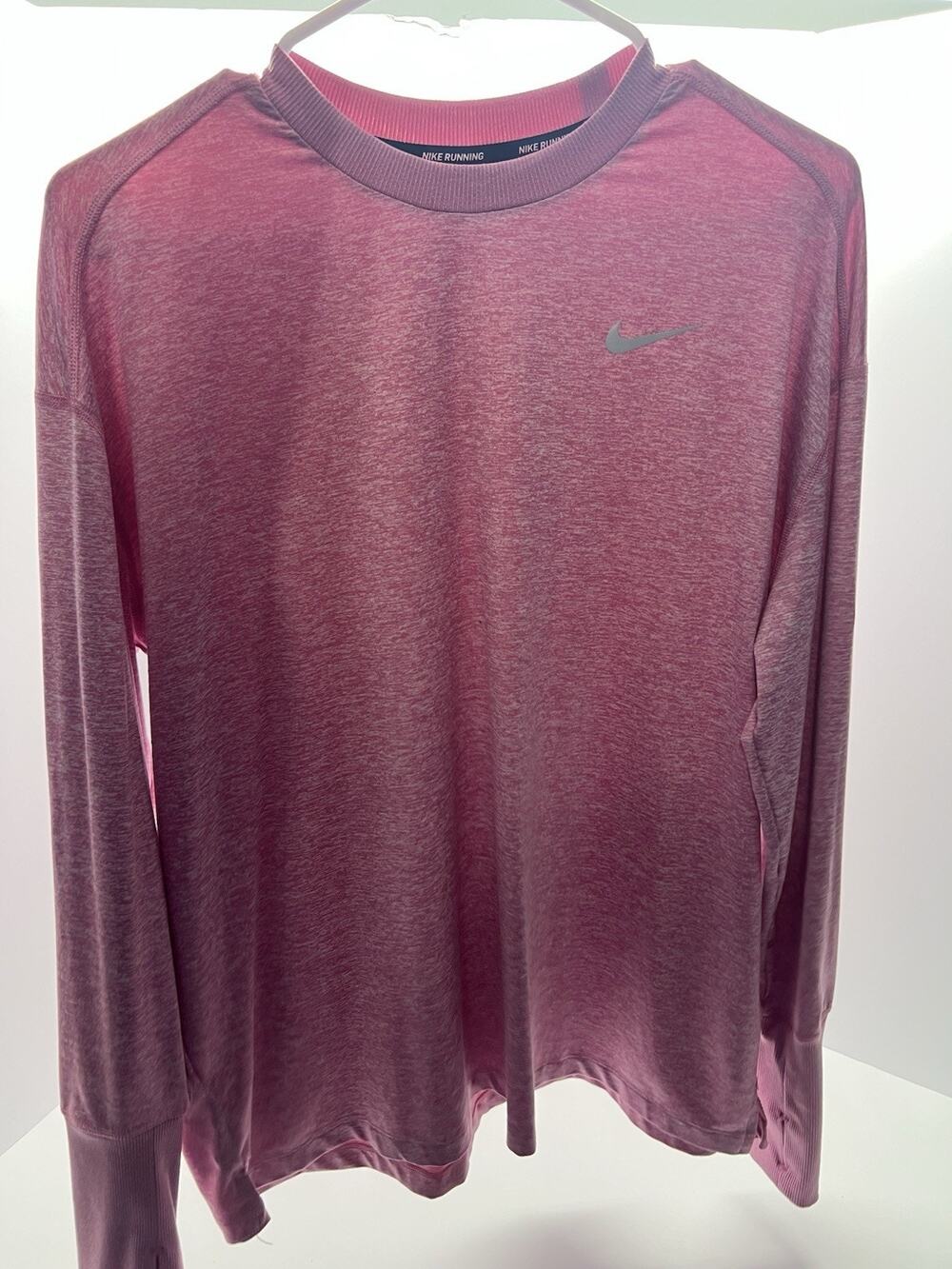 Nike Running Dri-FIT Long Sleeve Shirt Women’s XL Pink Heather Athletic Top